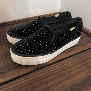 Keds X Kate Spade New York Triple Decker Glitter Velvet Sneakers